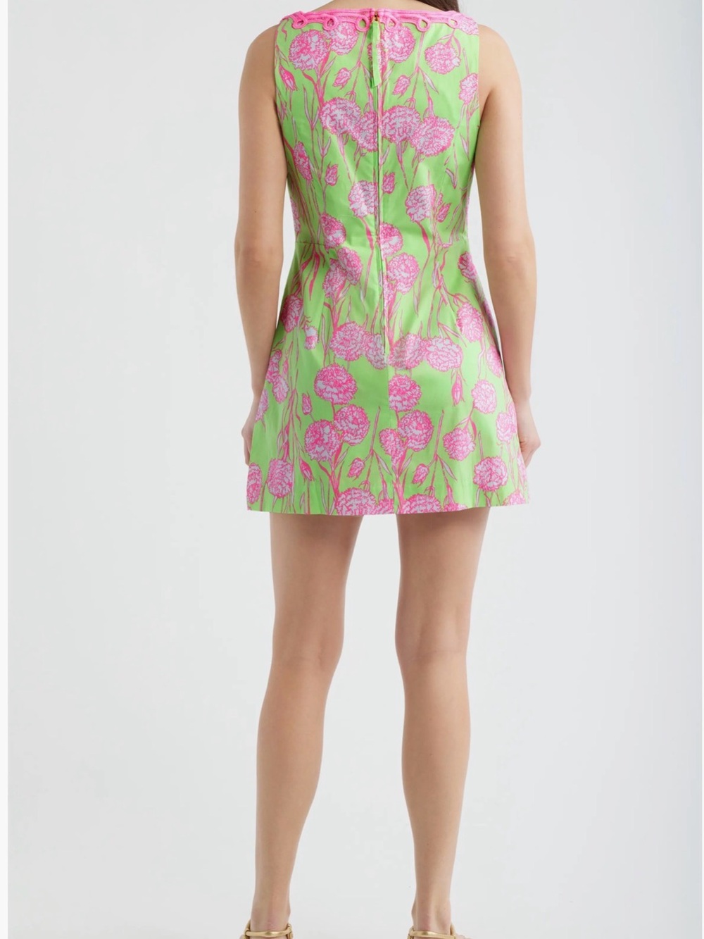 Lilly Pulitzer Elanie Skirted Shift Romper in Pistachio Macaron Alina. Size 12 - Picture 3 of 16